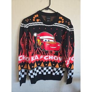 Disney Pixar XS Cars Lightning McQueen Ugly Christmas Sweater pullover NEW